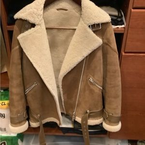 Womens “All Saints” real shearling jacket. Size small. Like new.